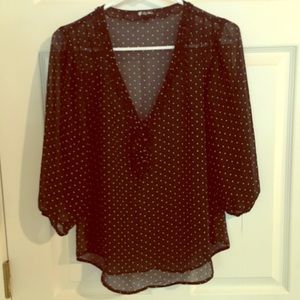 Polka Dot Sheer Blouse